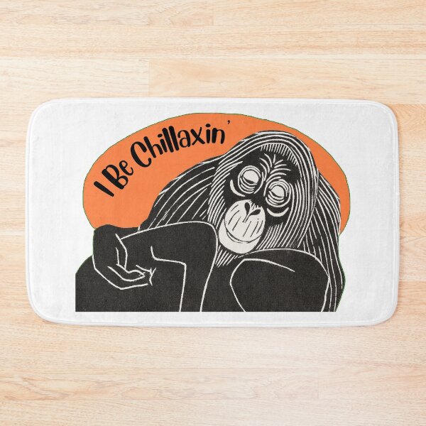 Item preview, Funny Laid-Back Orangutan, I Be Chillaxin’, Orange background designed and sold by hjsmith.