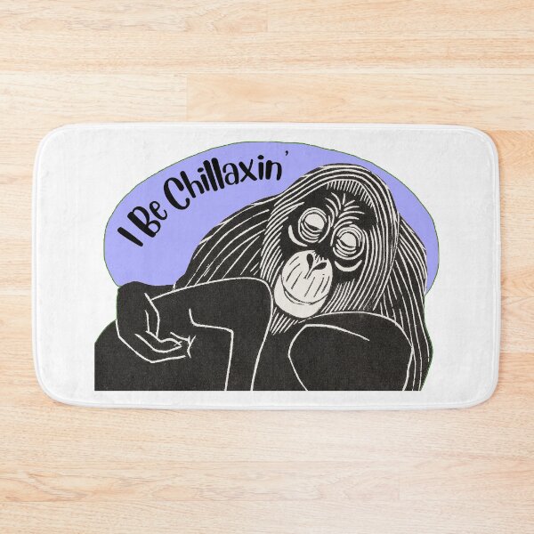 Item preview, Funny Laid-Back Orangutan, I Be Chillaxin’, Purple background designed and sold by hjsmith.