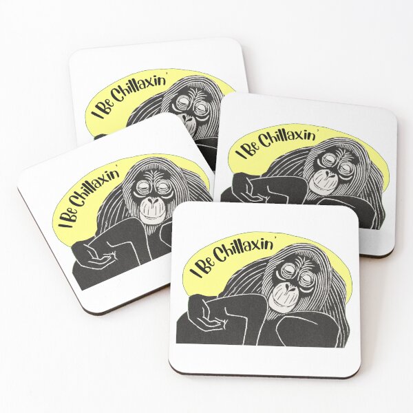 Item preview, Funny Laid-Back Orangutan, I Be Chillaxin’, Yellow background designed and sold by hjsmith.