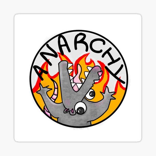 Vista previa del artículo con la obra «Anarquía», diseñado y vendido por DunkisStickerCo.