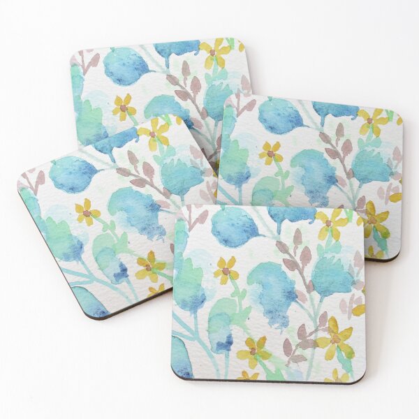 Item preview, Abstract Bouquet Watercolor Coasters designed and sold by RachLuna.