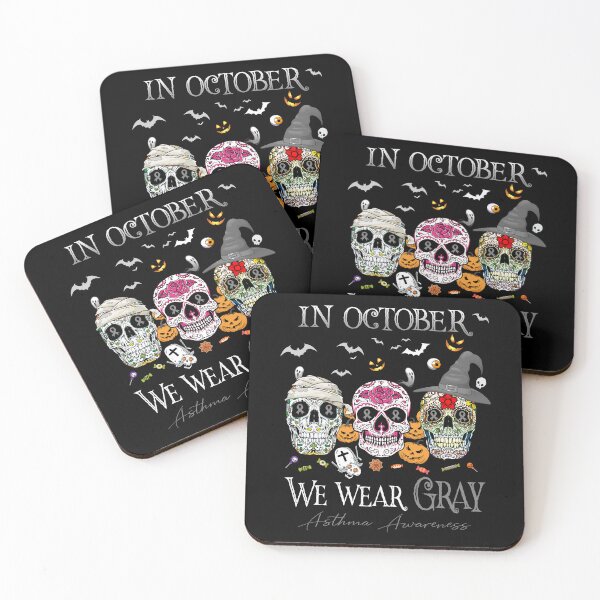 Item preview, In October We Wear Gray Asthma Awareness designed and sold by Sabfit.