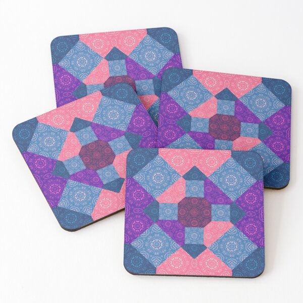 Item preview, Geometric Quilt with Pink, Purple and Blue designed and sold by zachandjackson.