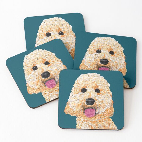 Item preview, Brady Golden Doodle Over Dark Turquoise designed and sold by Amanda A. Anthony.