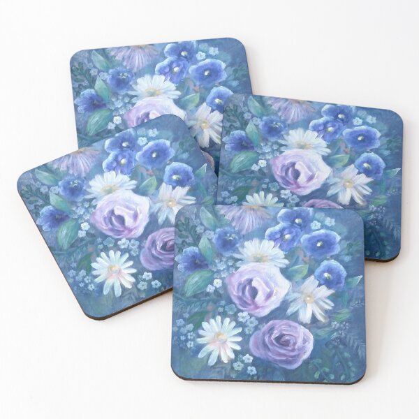 Item preview, Posavasos Flores Azules designed and sold by RachLuna.