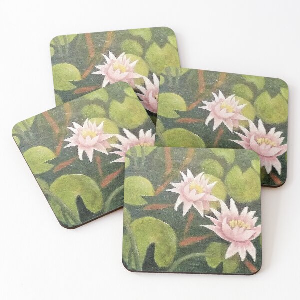 Item preview, Goldfish and Lotus Flower Coasters designed and sold by RachLuna.