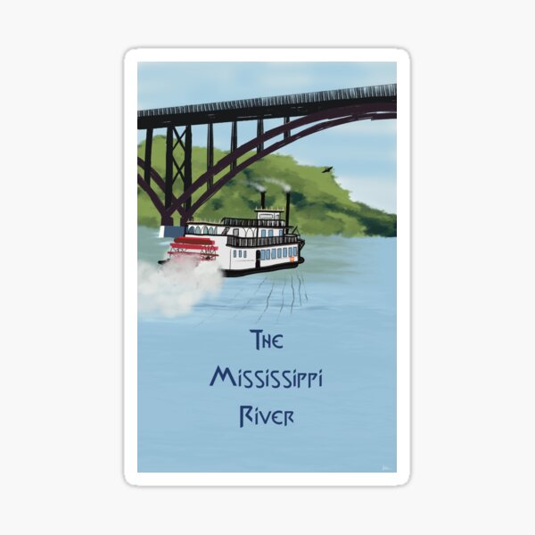 "Mississippi River Steam Boat" Sticker by TkdeLaRiva Redbubble