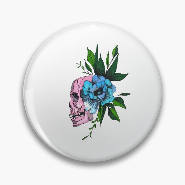 Item preview, flower and skull designed and sold by Mikayla Berndt.
