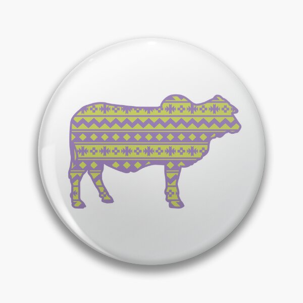 Item preview, Cowgirl Brahman Heifer with Purple & Green Southwest Pattern designed and sold by Sam Morrison.
