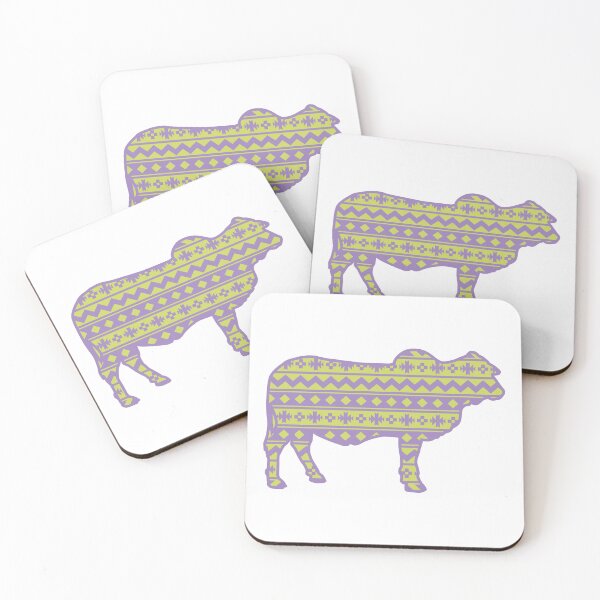 Item preview, Cowgirl Brahman Heifer with Purple & Green Southwest Pattern designed and sold by Sam Morrison.