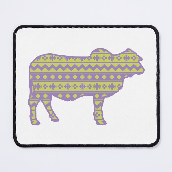 Item preview, Cowgirl Brahman Heifer with Purple & Green Southwest Pattern designed and sold by Sam Morrison.