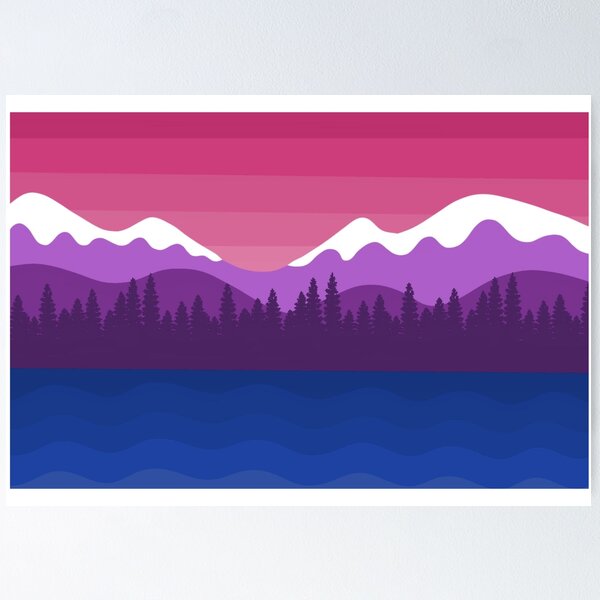 Item preview, Bisexual Pride Mountainous Landscape designed and sold by izzychar.