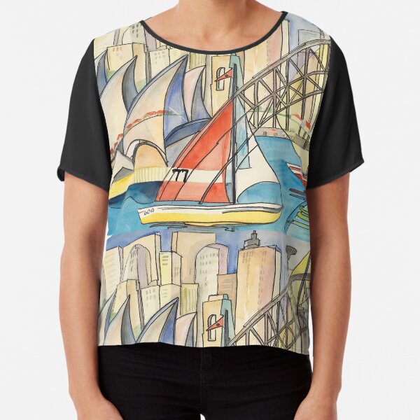 Sydney Harbor Australia Chiffon Top