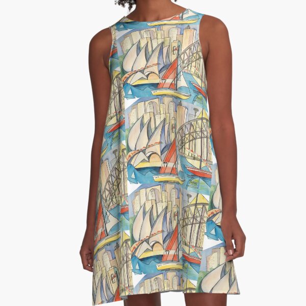 Sydney Harbor Australia A-Line Dress