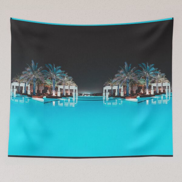 Item preview, Tropical Turquoise Palm Tree Pool designed and sold by newburyboutique.