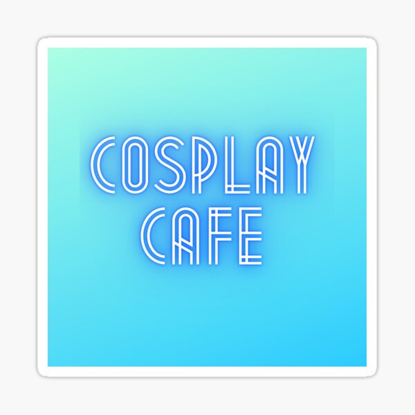 Cosplay Cafe Podcast Logo Blue Sticker