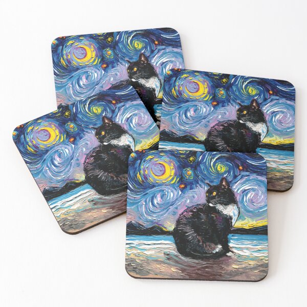 Item preview, Black Tuxedo Cat Night 2 designed and sold by donnaeeqs624.