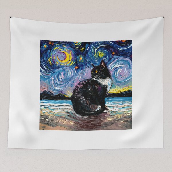 Item preview, Black Tuxedo Cat Night 2 designed and sold by donnaeeqs624.