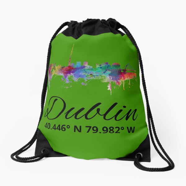 Dublin Painted city skyline classic t shirt  Drawstring Bag