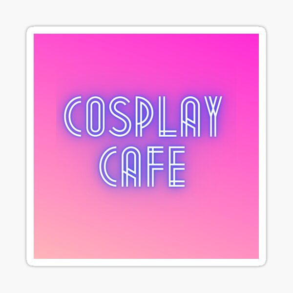 Cosplay Cafe Podcast Logo Pink Sticker