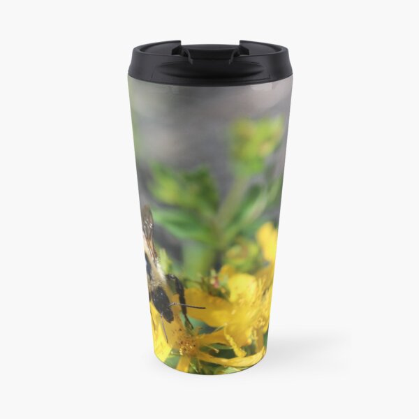 Busy bee on yellow flowers Travel Mug