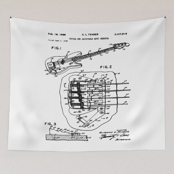 Artikelvorschau, Patent Blueprint E-Bass 1969 entworfen und verkauft von SelenaAngel.