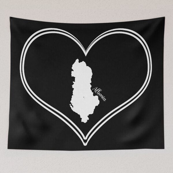 Item preview, black heart albania map designed and sold by Astralia.