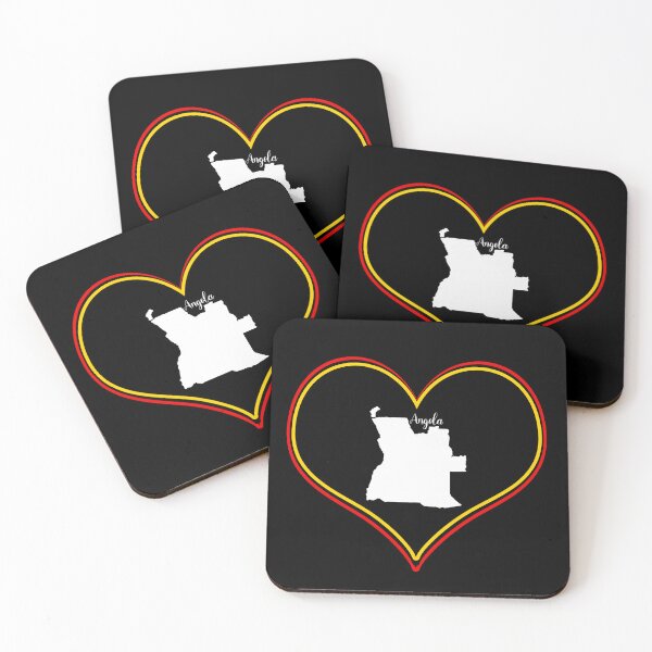 Item preview, Black heart Angola map designed and sold by Astralia.