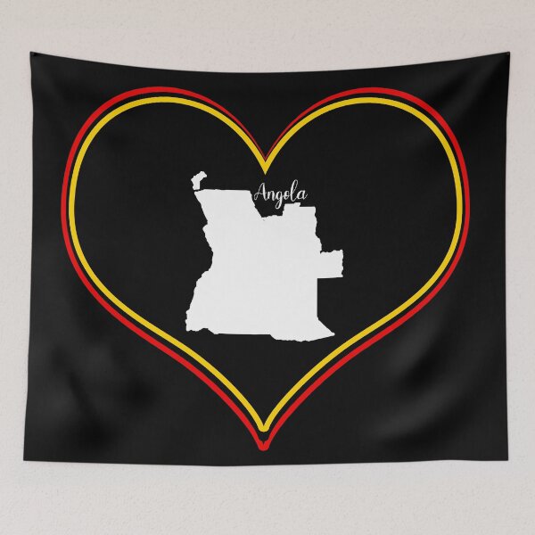 Item preview, Black heart Angola map designed and sold by Astralia.
