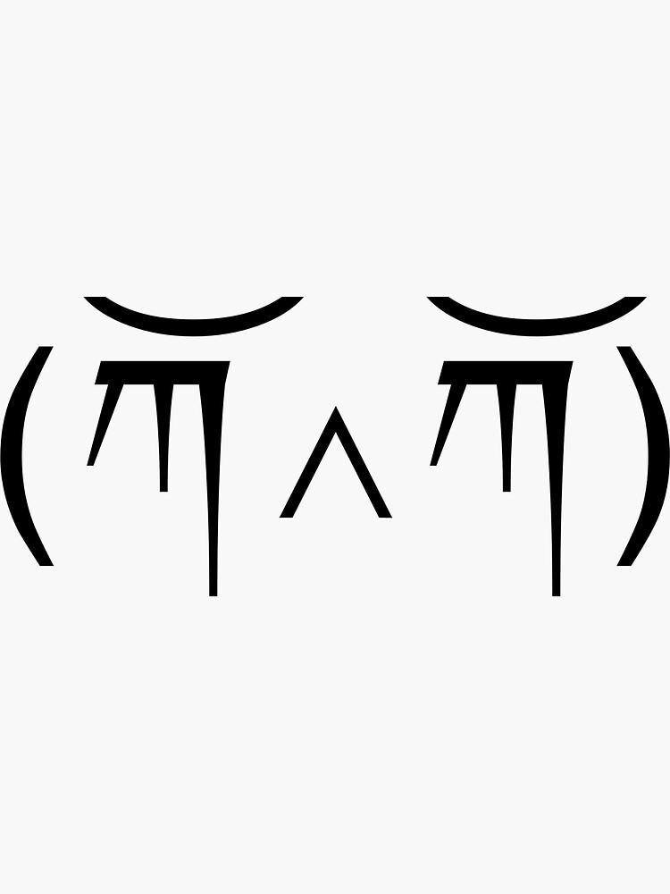 "Japanese Kaomoji Closed Eye Tears " Sticker for Sale by