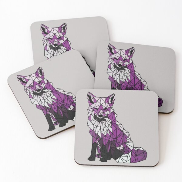 Item preview, Purple geometric fox designed and sold by Ros Sidwell.