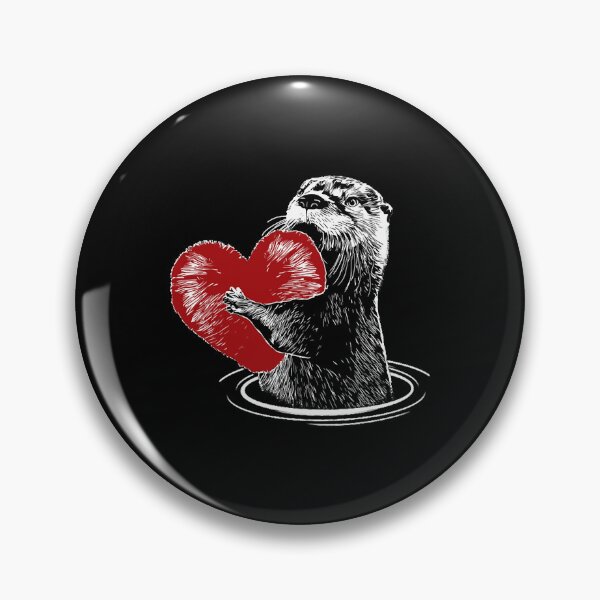 Item preview, Otter and sweet red heart, adorable animals, otters lovers  designed and sold by PatriciaKe7761.