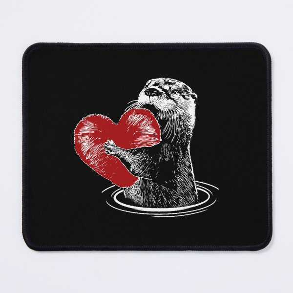 Item preview, Otter and sweet red heart, adorable animals, otters lovers designed and sold by PatriciaKe7761.