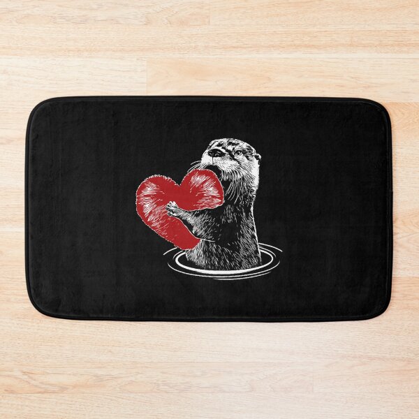 Item preview, Otter and sweet red heart, adorable animals, otters lovers  designed and sold by PatriciaKe7761.