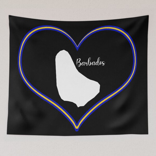 Item preview, Barbados map black heart designed and sold by Astralia.