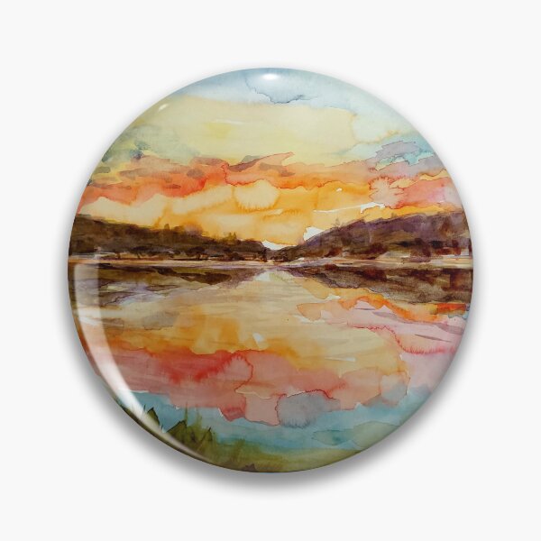 Item preview, Big Bear Lake Sunset Watercolor designed and sold by signaturelaurel.