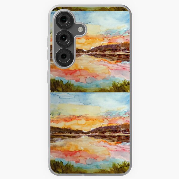 Big Bear Lake Sunset Watercolor Samsung Galaxy Soft Case