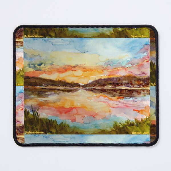 Item preview, Big Bear Lake Sunset Watercolor designed and sold by signaturelaurel.
