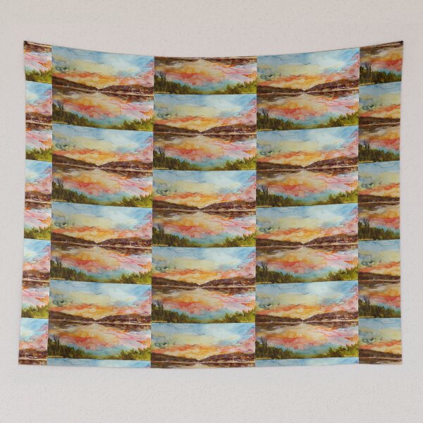Item preview, Big Bear Lake Sunset Watercolor designed and sold by signaturelaurel.