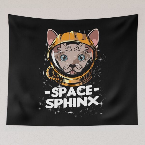 Item preview, Sphynx cat spaceship solar system designed and sold by jackienorfolkal.