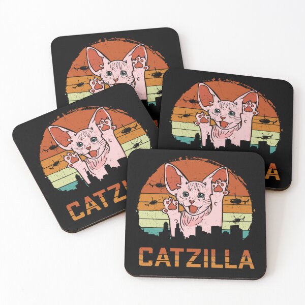 Item preview, Sphynx cat Godzilla monkeys fighting designed and sold by jackienorfolkal.