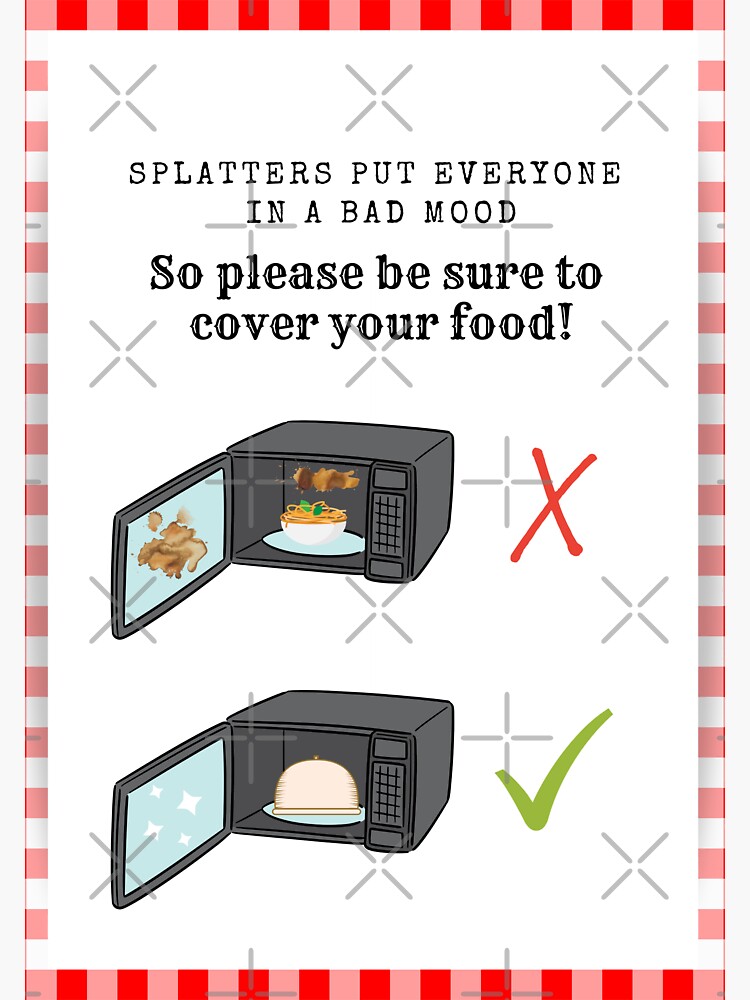 "Cover Your Food (in the microwave)!" Sticker for Sale by kathysz