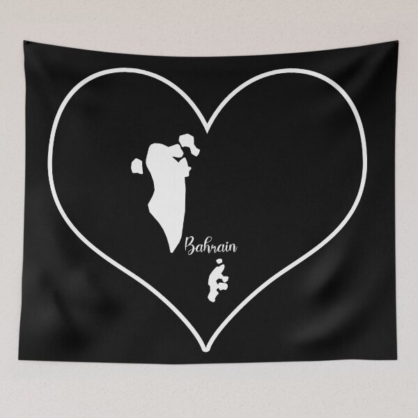 Item preview, Black heart map Bahrain designed and sold by Astralia.