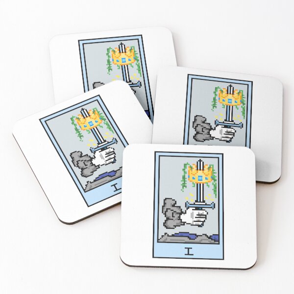 Item preview, Wait, is this pixel art tarot? White - Minor Arcana 'Ace of Swords' (Design for T-shirt, stickers and other accessories) designed and sold by Pixel Waite.