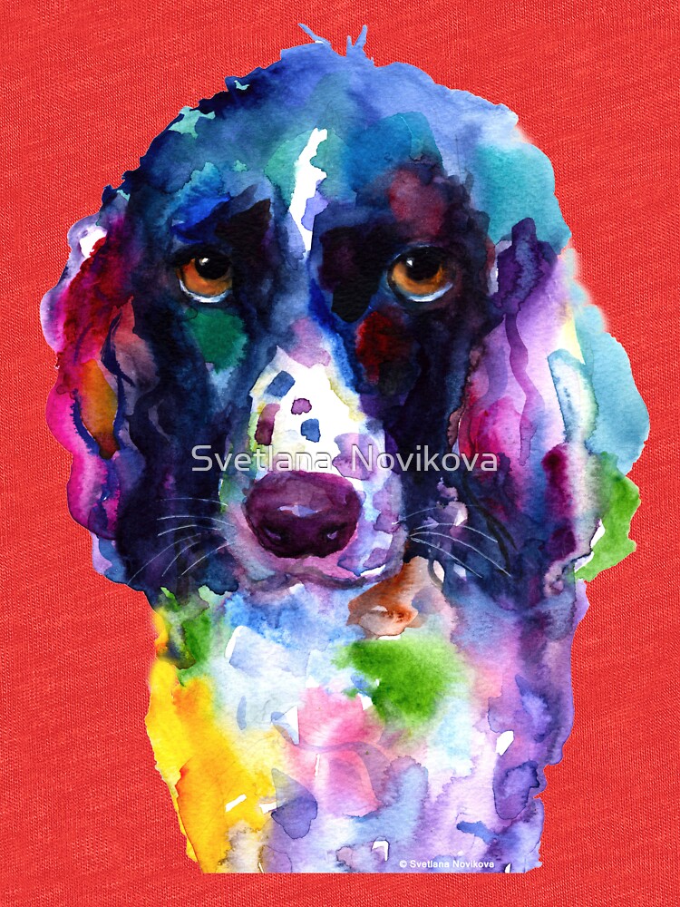 ART PRINT Watercolor English Springer Spaniel painting Svetlana Novikova signed