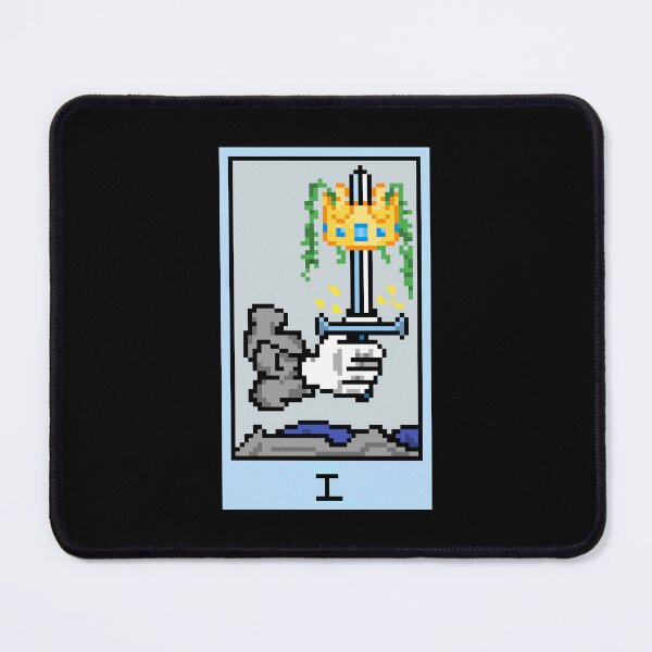 Item preview, Wait, is this pixel art tarot? Black - Minor Arcana 'Ace of Swords' (Design for T-shirt, stickers and other accessories) designed and sold by Pixel Waite.