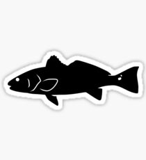 Redfish Fish Silhouette (Black) Sticker