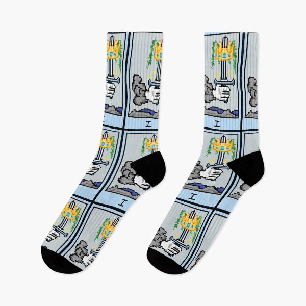 Item preview, Wait, is this pixel art tarot? Blue - Minor Arcana 'Ace of Swords' (Design for T-shirt, stickers and other accessories) designed and sold by Pixel Waite.