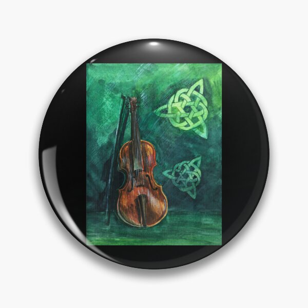 Item preview, Irish Violin (Fiddle) On Emerald Background With Celtic Ornament Classic T-Shirt designed and sold by desireeowe.