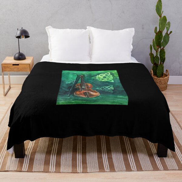 Item preview, Irish Violin (Fiddle) On Emerald Background With Celtic Ornament Classic T-Shirt designed and sold by desireeowe.